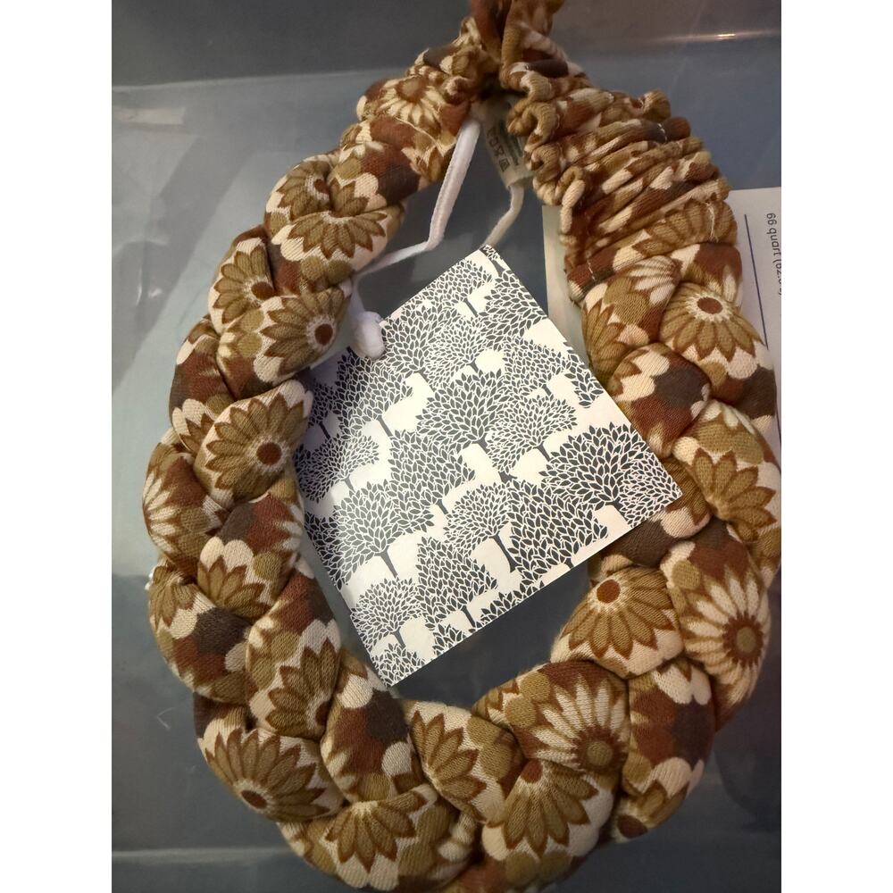 NWT Kate Quinn 70s Geo Floral Organic Cotton Stretchy Braided Headband M Med